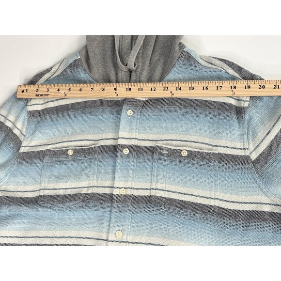 Johnnie O Surflannel Carver Button Up Hoodie Men’s 2XL Blue Shacket Surf Shirt - Picture 15 of 16